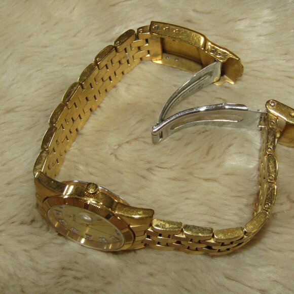 Bulova Gold Stainless Steel & Diamond Bracelet Watch - Picture 5 of 11